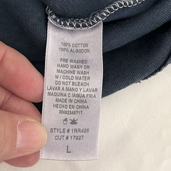 Liberation Boho Y2K Knit Lace Mesh Denim Blue Short Sleeve PulloverT op Womens M - Picture 5 of 6